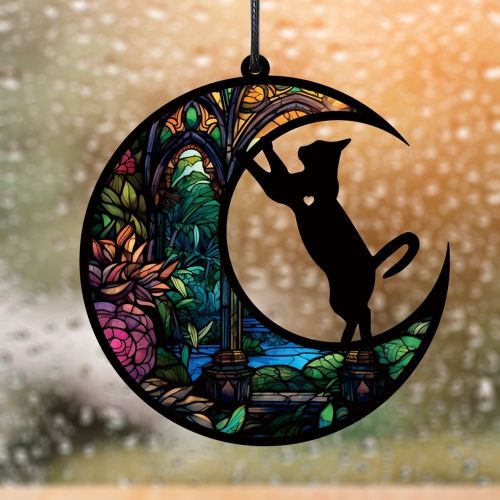 1pc color commemorative cat and dog UV printed acrylic hanging decoration for home window decoration pendant